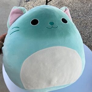 Squishmallows Mint Green & White Cat Plush